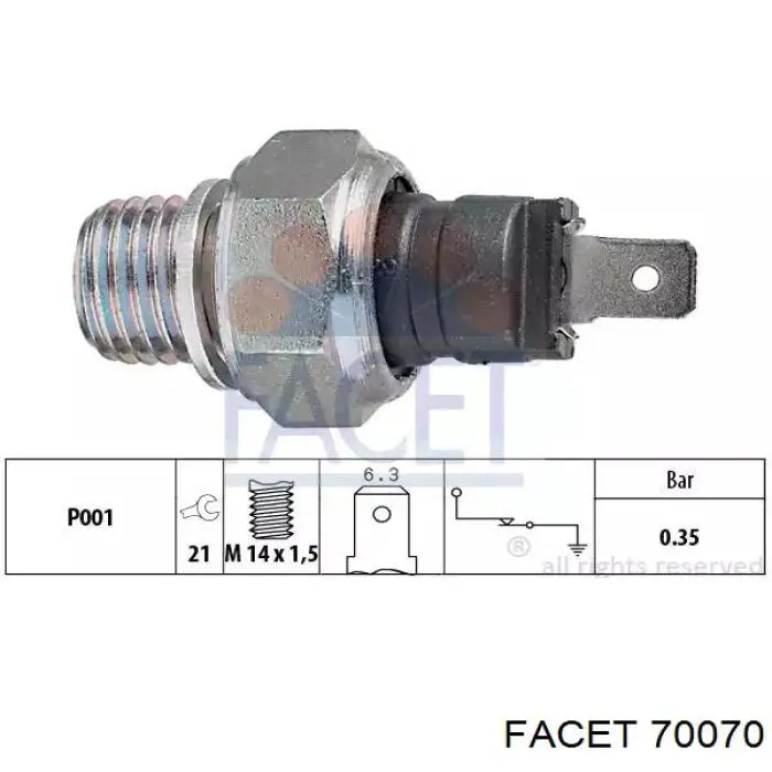 Sensor de pressão de óleo Facet 70070 preço, a partir de 13,05 USD