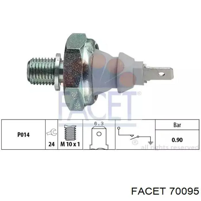 Sensor de pressão de óleo Facet 70095 preço, a partir de 5,43 USD