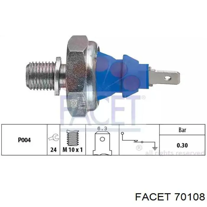 Sensor de pressão de óleo Facet 70108 preço, a partir de 4,71 USD