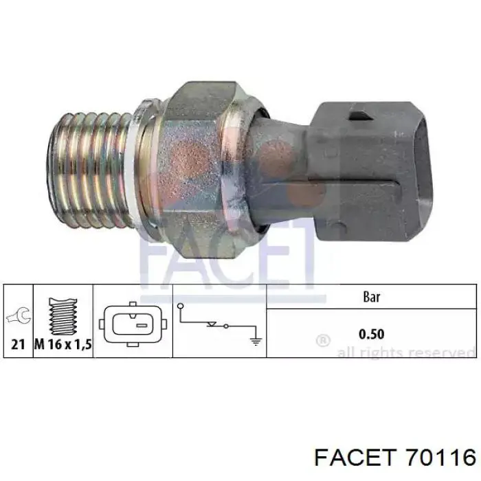 Sensor de pressão de óleo Facet 70116 preço, a partir de 7,87 USD