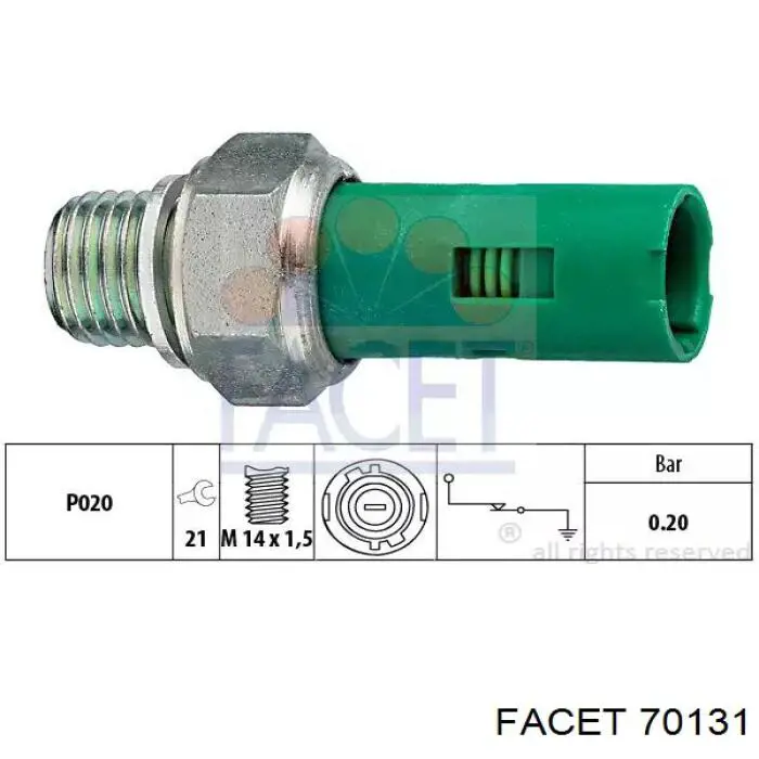Sensor de pressão de óleo Facet 70131 preço, a partir de 7,68 USD