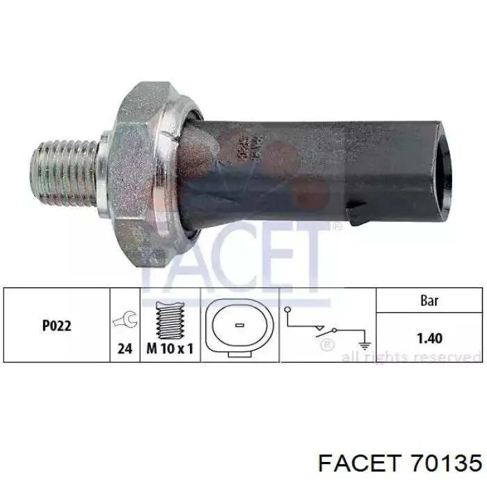 Sensor de pressão de óleo Facet 70135 preço, a partir de 5,27 USD