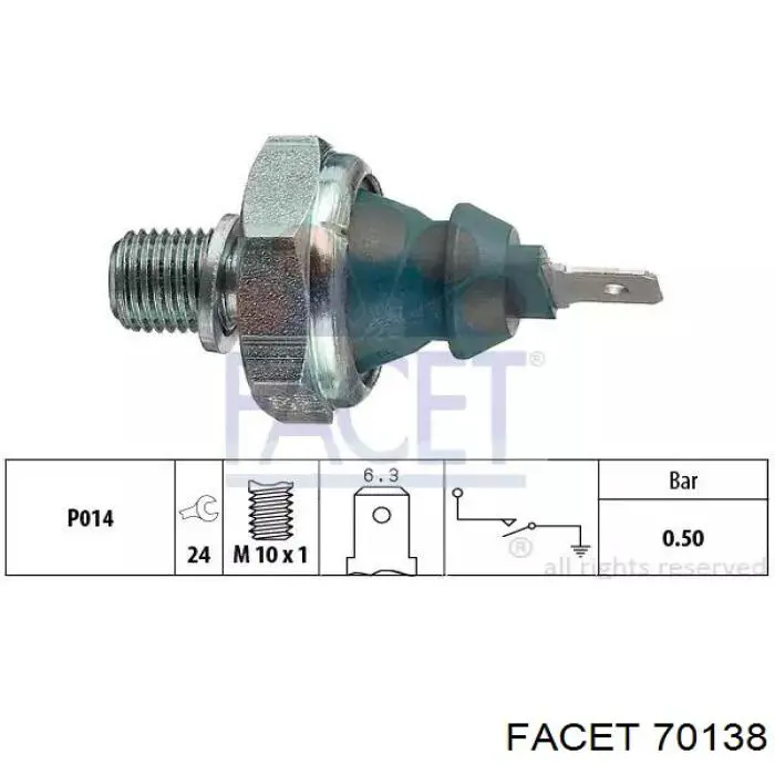 Sensor de pressão de óleo Facet 70138 preço, a partir de 7,14 USD
