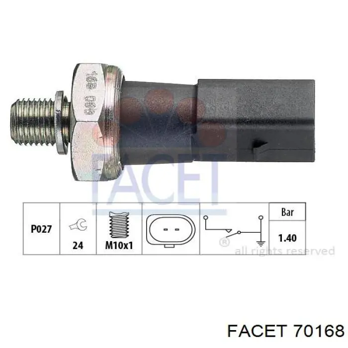 Sensor de pressão de óleo Facet 70168 preço, a partir de 7,05 USD