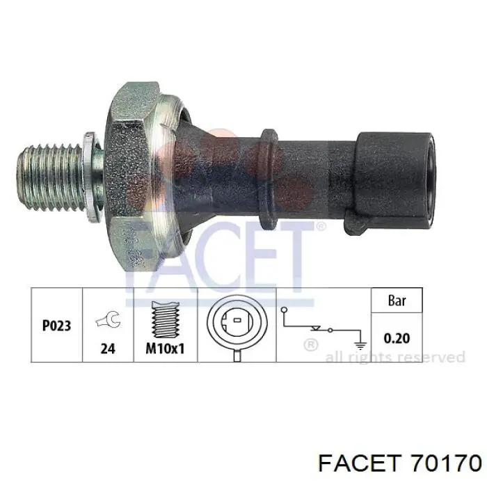 Sensor de pressão de óleo Facet 70170 preço, a partir de 8,37 USD