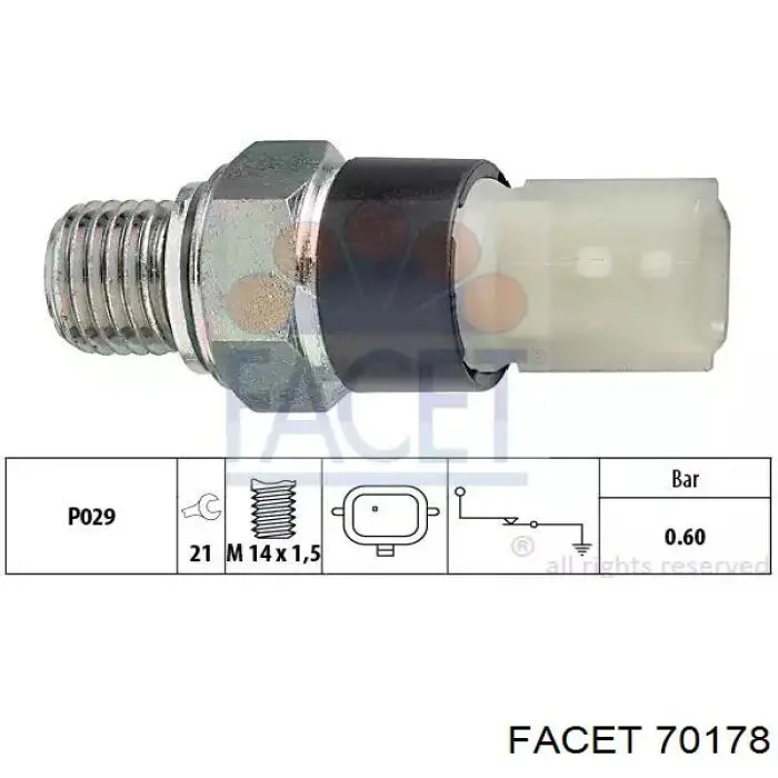 Sensor de pressão de óleo Facet 70178 preço, a partir de 8,28 USD