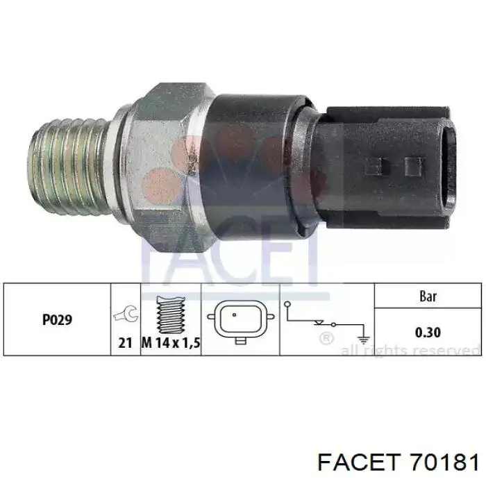Sensor de pressão de óleo Facet 70181 preço, a partir de 7,98 USD