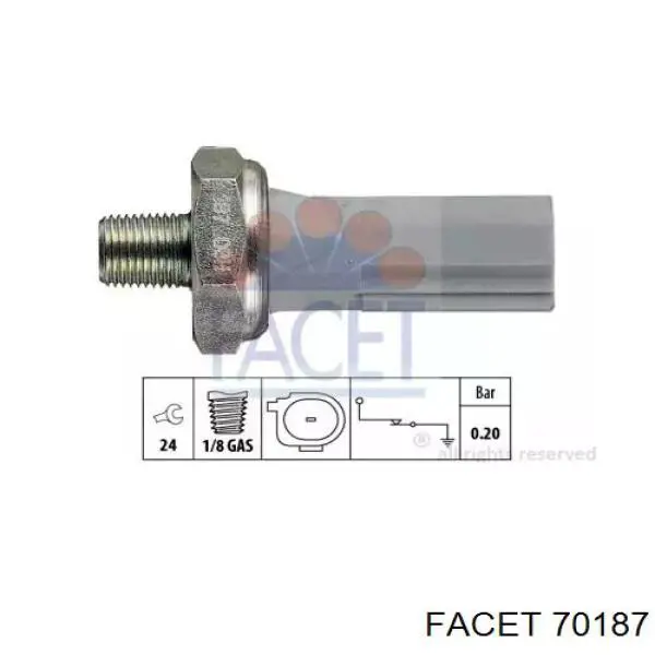 Sensor de pressão de óleo Facet 70187 preço, a partir de 6,08 USD