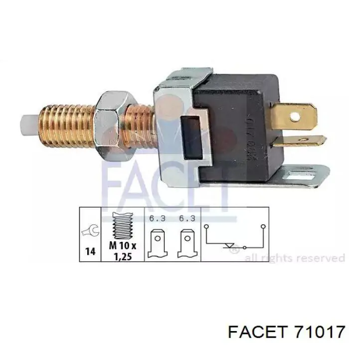 Sensor de ativação do sinal de parada Facet 71017 preço, a partir de 10,73 USD
