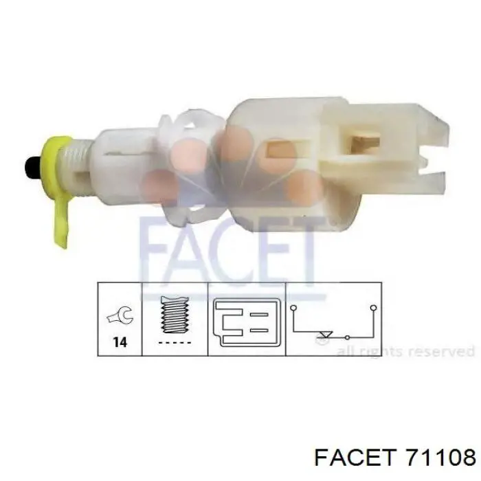 Sensor de ativação do sinal de parada Facet 71108 preço, a partir de 7,55 USD