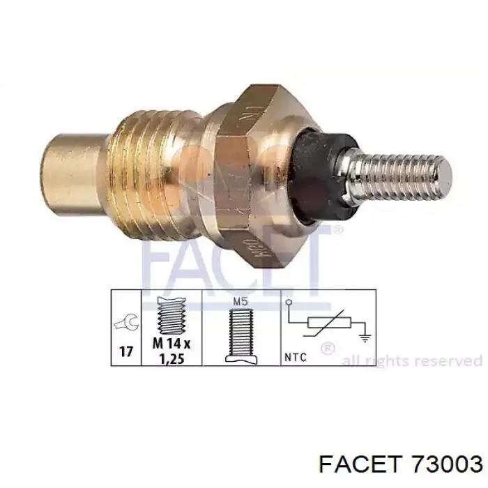 Sensor de temperatura do fluido de esfriamento Facet 73003 preço, a partir de 8,80 USD