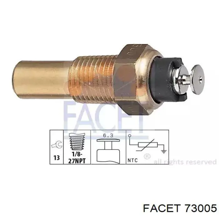 Sensor de temperatura do fluido de esfriamento Facet 73005 preço, a partir de 8,18 USD