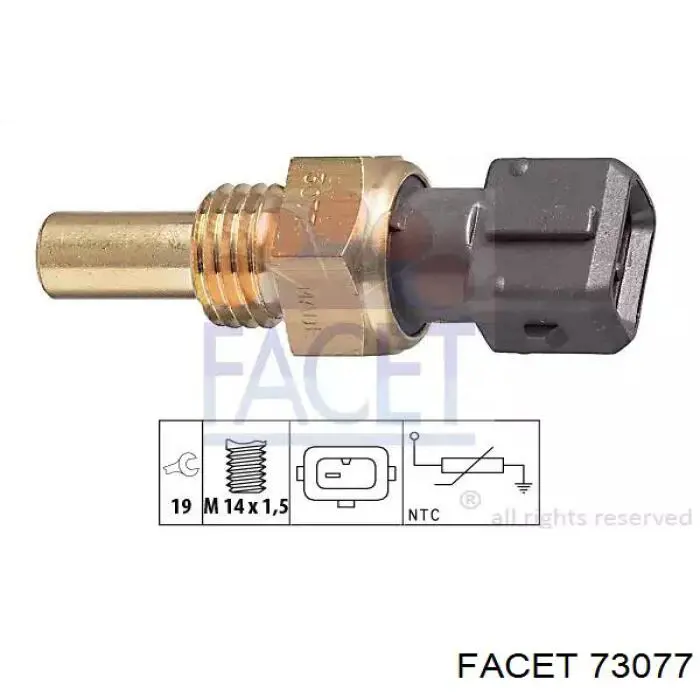 Sensor de temperatura do fluido de esfriamento Facet 73077 preço, a partir de 10,80 USD