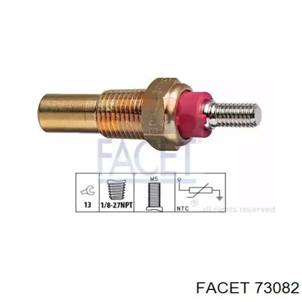 Sensor de temperatura do fluido de esfriamento Facet 73082 preço, a partir de 8,90 USD