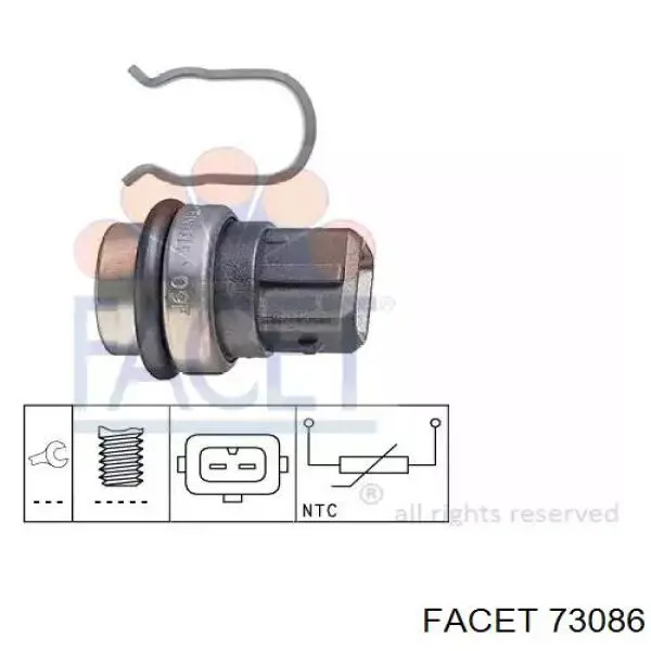 Sensor de temperatura do fluido de esfriamento Facet 73086 preço, a partir de 6,78 USD