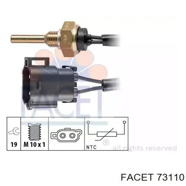 Sensor de temperatura do fluido de esfriamento Facet 73110 preço, a partir de 26,86 USD