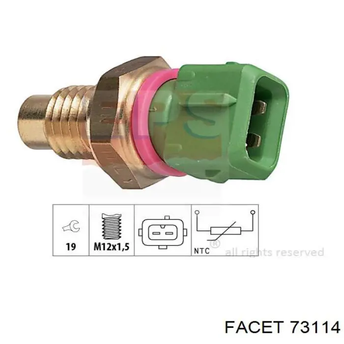 Sensor de temperatura do fluido de esfriamento Facet 73114 preço, a partir de 11,75 USD