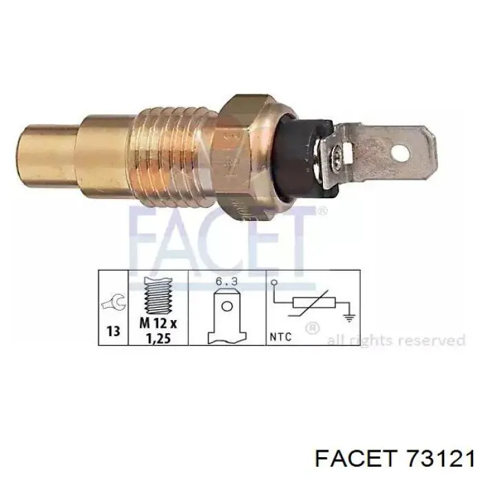 Sensor de temperatura do fluido de esfriamento Facet 73121 preço, a partir de 8,08 USD