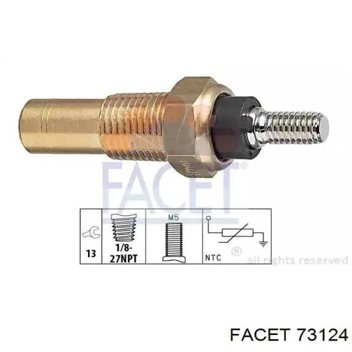 Sensor de temperatura do fluido de esfriamento Facet 73124 preço, a partir de 6,79 USD