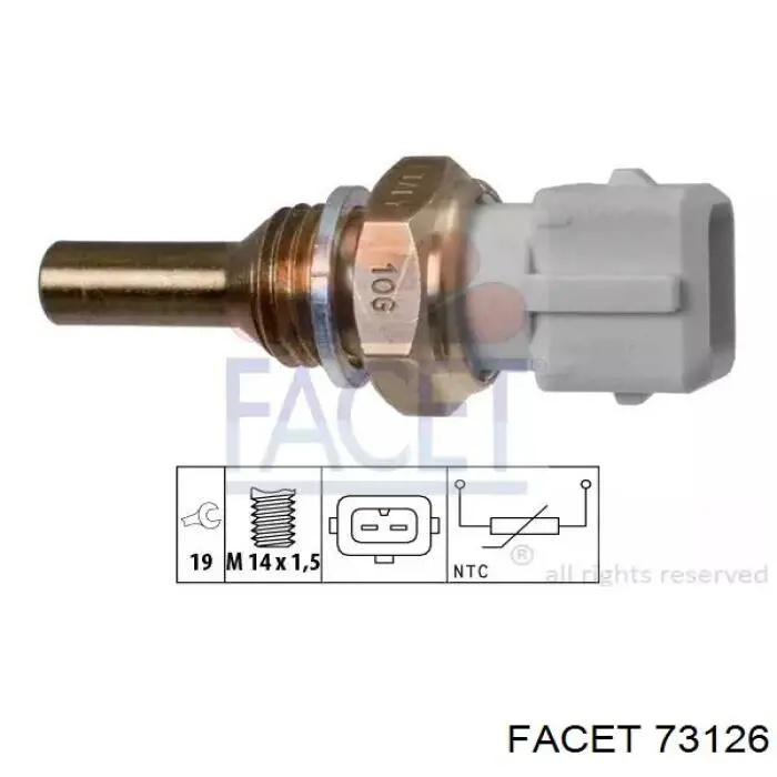 Sensor de temperatura do fluido de esfriamento, no dispositivo Facet 73126 preço, a partir de 9,27 USD