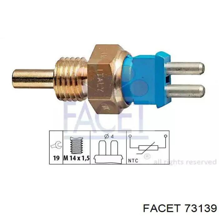 Sensor de temperatura do fluido de esfriamento Facet 73139 preço, a partir de 19,64 USD