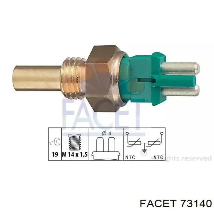 Sensor de temperatura do fluido de esfriamento Facet 73140 preço, a partir de 19,31 USD