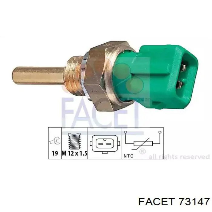 Sensor de temperatura do fluido de esfriamento Facet 73147 preço, a partir de 10,42 USD