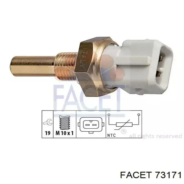 Sensor de temperatura do fluido de esfriamento Facet 73171 preço, a partir de 7,82 USD