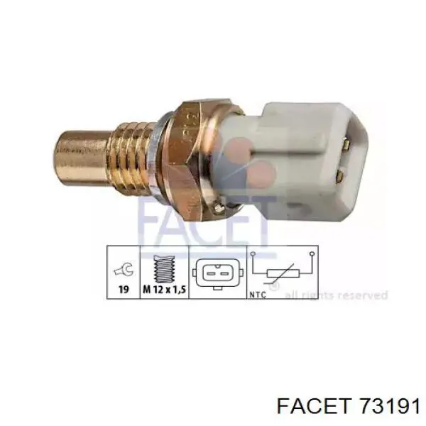 Sensor de temperatura do fluido de esfriamento Facet 73191 preço, a partir de 11,80 USD