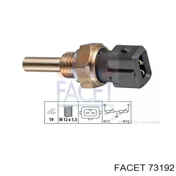 Sensor de temperatura do fluido de esfriamento (de ativação de ventilador do radiador) Facet 73192 preço, a partir de 18,92 USD