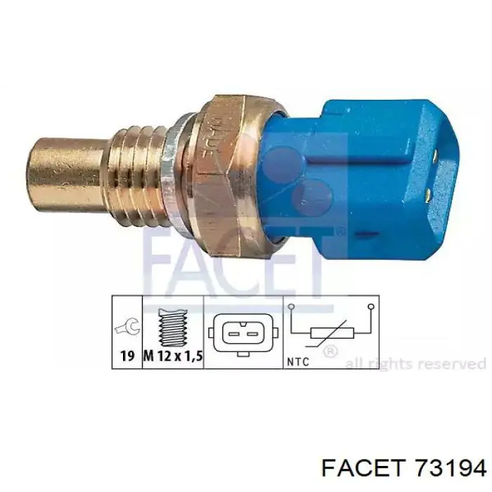 Sensor de temperatura do fluido de esfriamento Facet 73194 preço, a partir de 16,04 USD