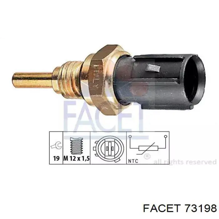 Sensor de temperatura do fluido de esfriamento Facet 73198 preço, a partir de 13,34 USD