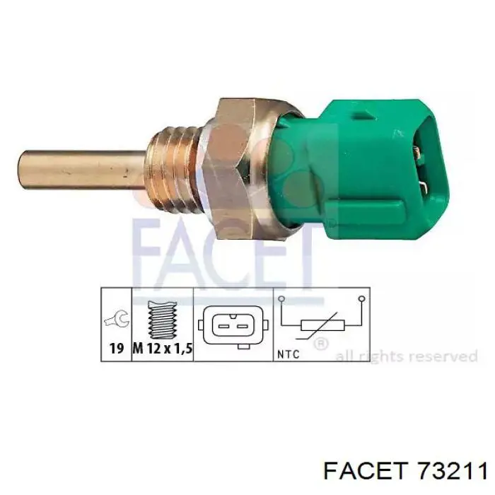 Sensor de temperatura do fluido de esfriamento Facet 73211 preço, a partir de 9,13 USD