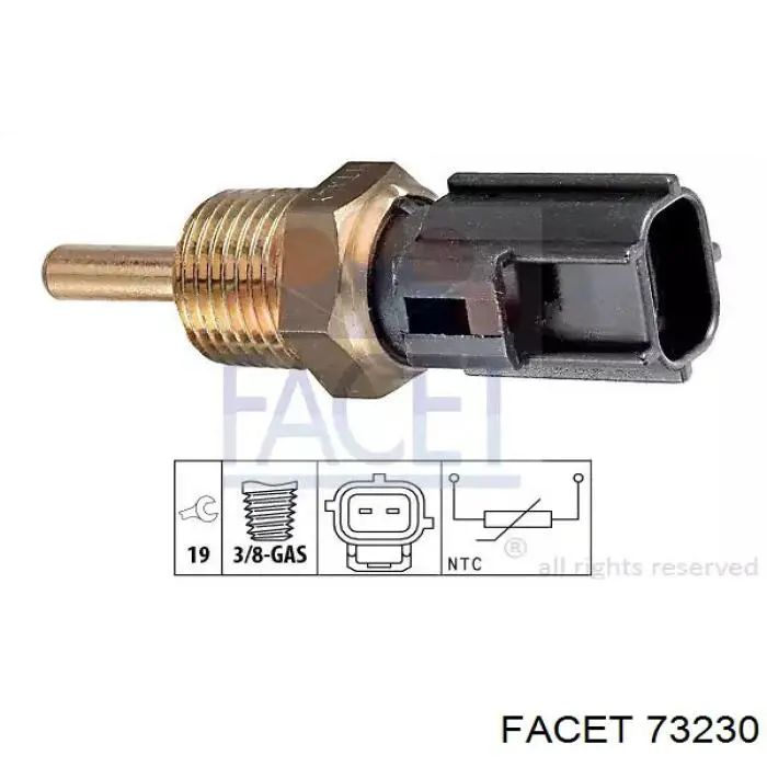 Sensor de temperatura do fluido de esfriamento Facet 73230 preço, a partir de 11,10 USD