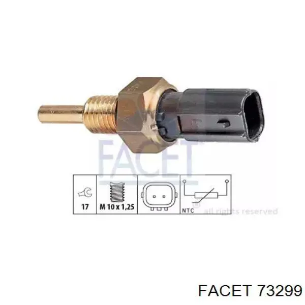 Sensor de temperatura do fluido de esfriamento Facet 73299 preço, a partir de 15,67 USD