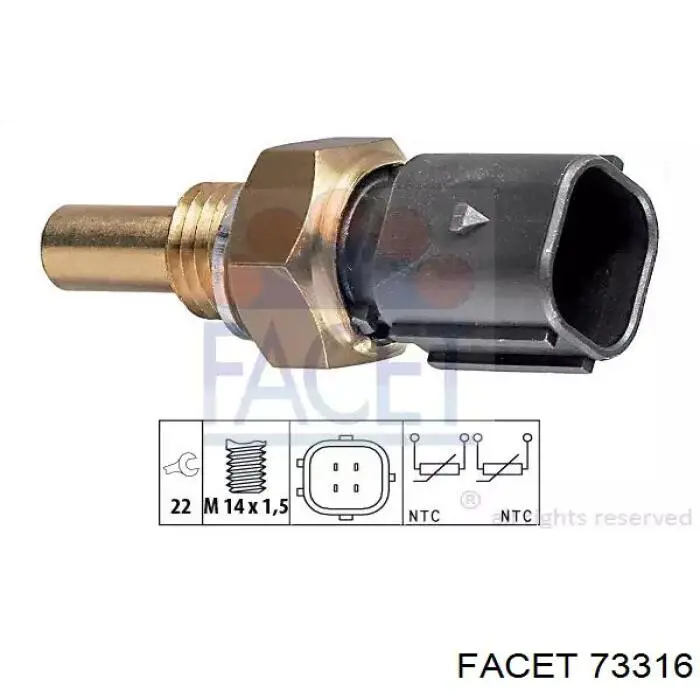 Sensor de temperatura do fluido de esfriamento Facet 73316 preço, a partir de 15,38 USD