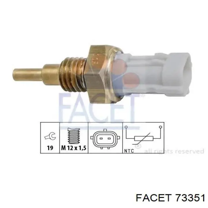 Sensor de temperatura do fluido de esfriamento Facet 73351 preço, a partir de 5,67 USD