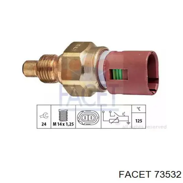 Sensor de temperatura do fluido de esfriamento Facet 73532 preço, a partir de 16,68 USD