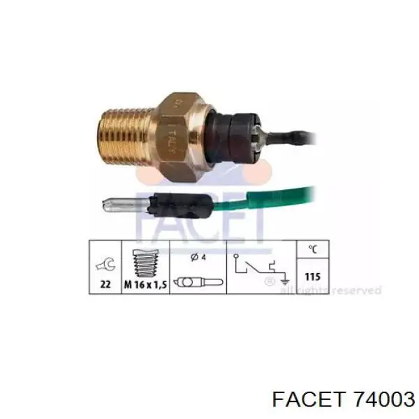 35560 FAE Sensor de temperatura do fluido de esfriamento