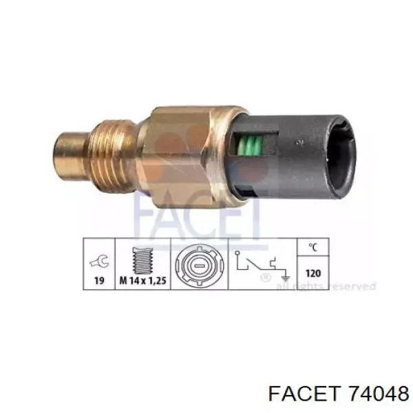 Sensor de temperatura do fluido de esfriamento (de ativação de ventilador do radiador) Facet 74048 preço, a partir de 10,10 USD