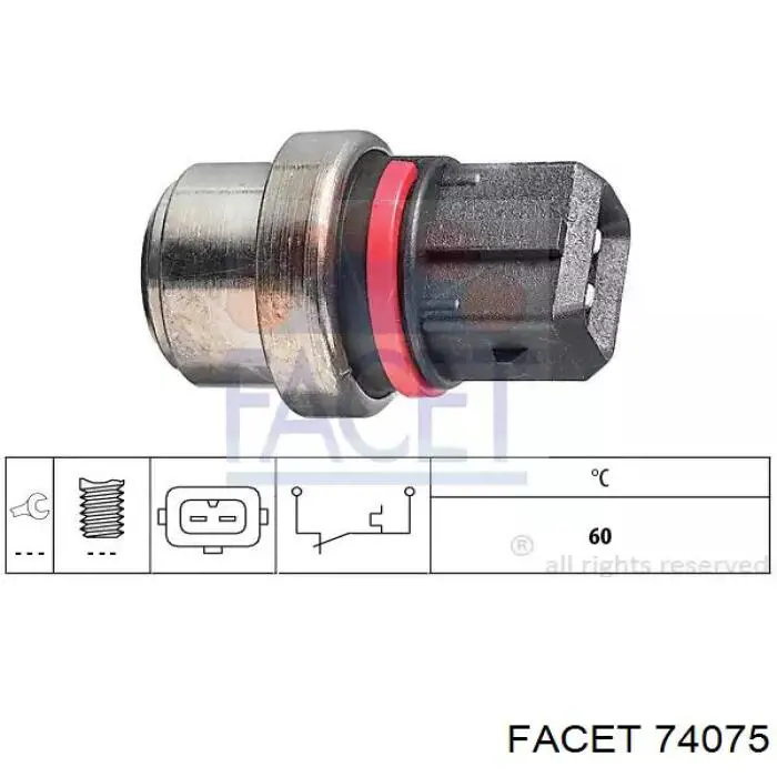 Sensor de temperatura do fluido de esfriamento Facet 74075 preço, a partir de 11,14 USD