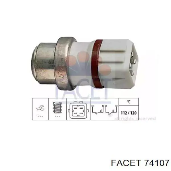 Sensor de temperatura do fluido de esfriamento (de ativação de ventilador do radiador) Facet 74107 preço, a partir de 16,67 USD