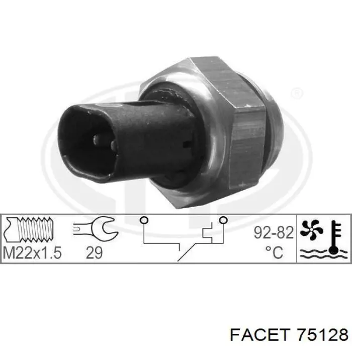Compre 75128 Facet Sensor de temperatura do fluido de esfriamento (de ativação de ventilador do radiador)