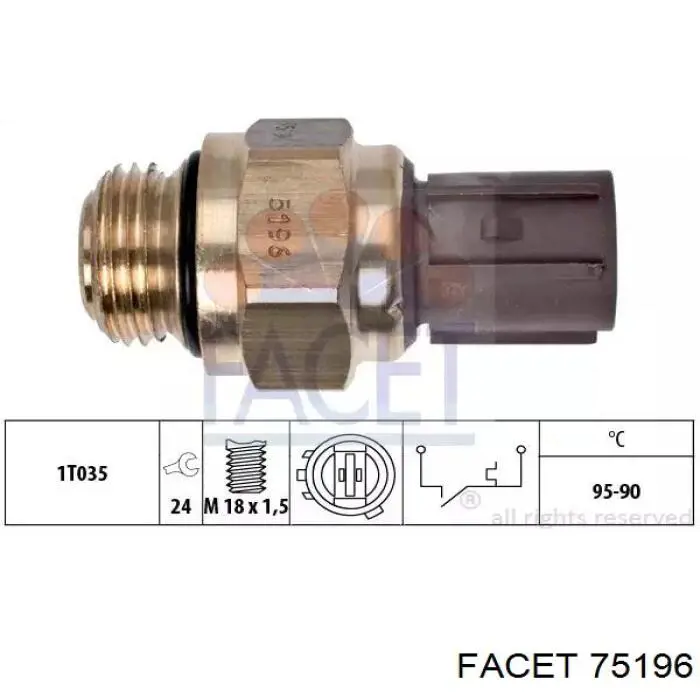 Sensor de temperatura do fluido de esfriamento (de ativação de ventilador do radiador) Facet 75196 preço, a partir de 22,34 USD