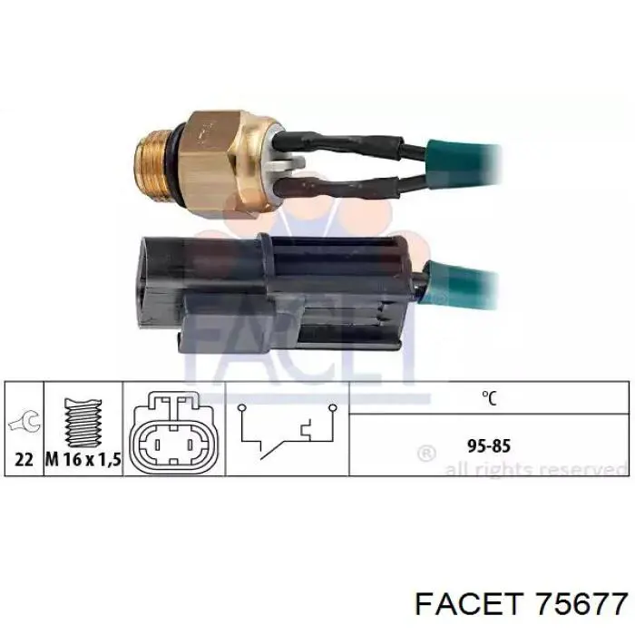 Compre 75677 Facet Sensor de temperatura do fluido de esfriamento (de ativação de ventilador do radiador)