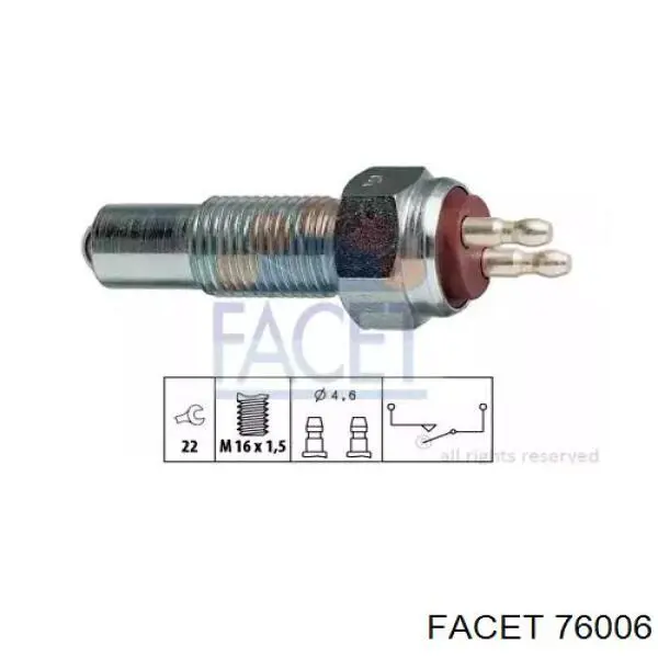 Sensor de ativação das luzes de marcha à ré Facet 76006 preço, a partir de 10,30 USD
