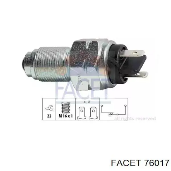 Sensor de ativação das luzes de marcha à ré Facet 76017 preço, a partir de 14,41 USD