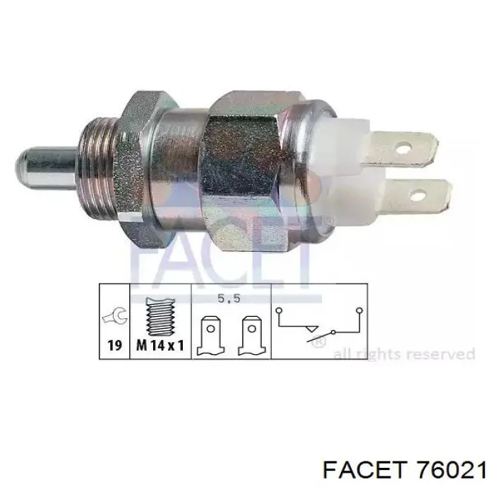 Sensor de ativação das luzes de marcha à ré Facet 76021 preço, a partir de 10,64 USD