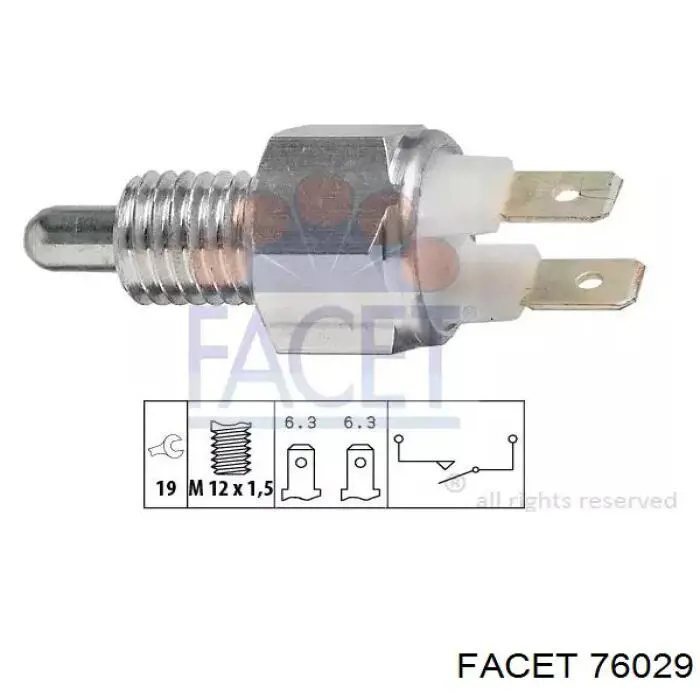 Sensor de ativação das luzes de marcha à ré Facet 76029 preço, a partir de 7,29 USD