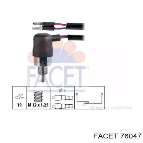 Sensor de ativação das luzes de marcha à ré Facet 76047 preço, a partir de 11,12 USD
